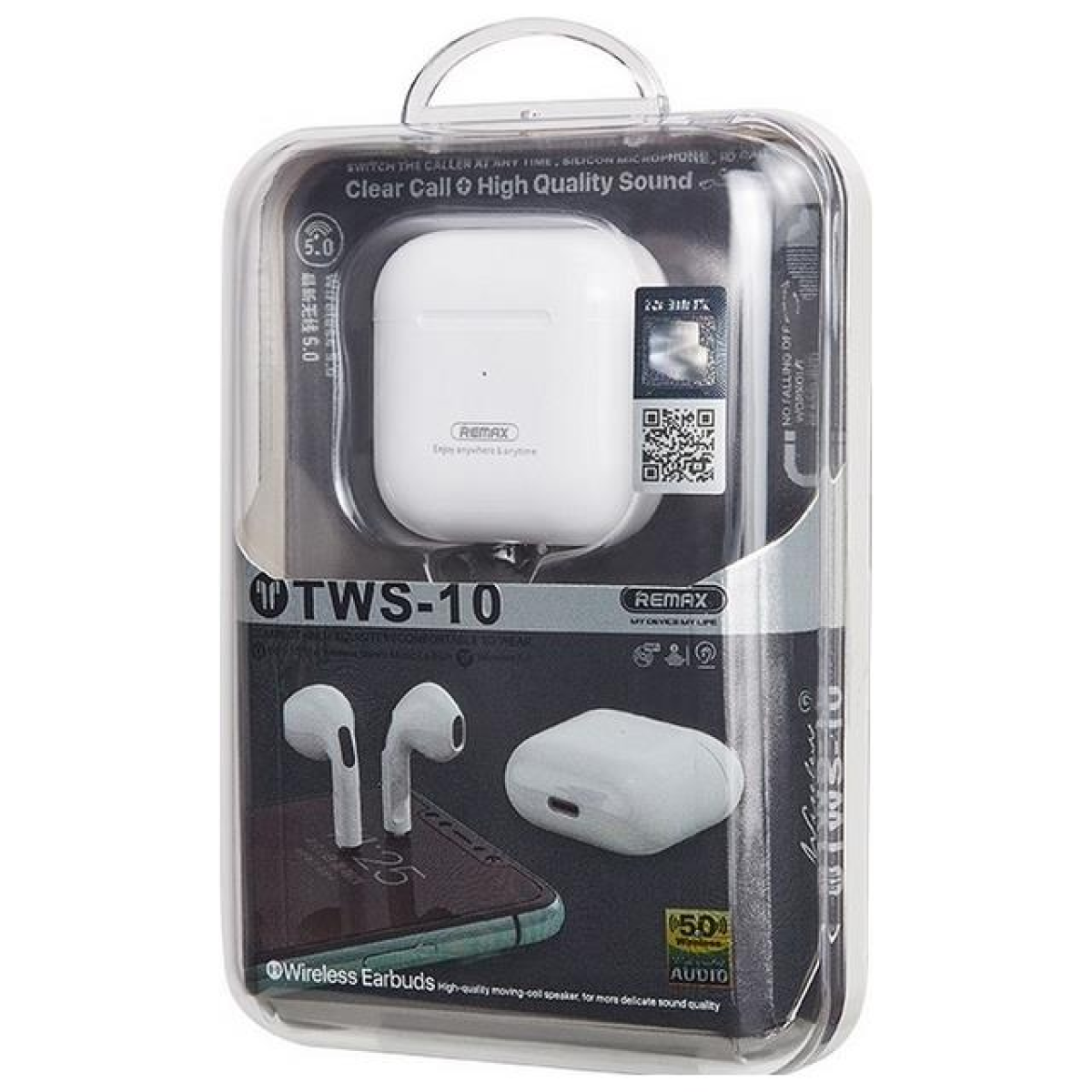 REMAX TWS-10i Wireless Bluetooth 5.1 Earphones with Charging Case – 13mm Driver, Compact True Wireless Earbuds