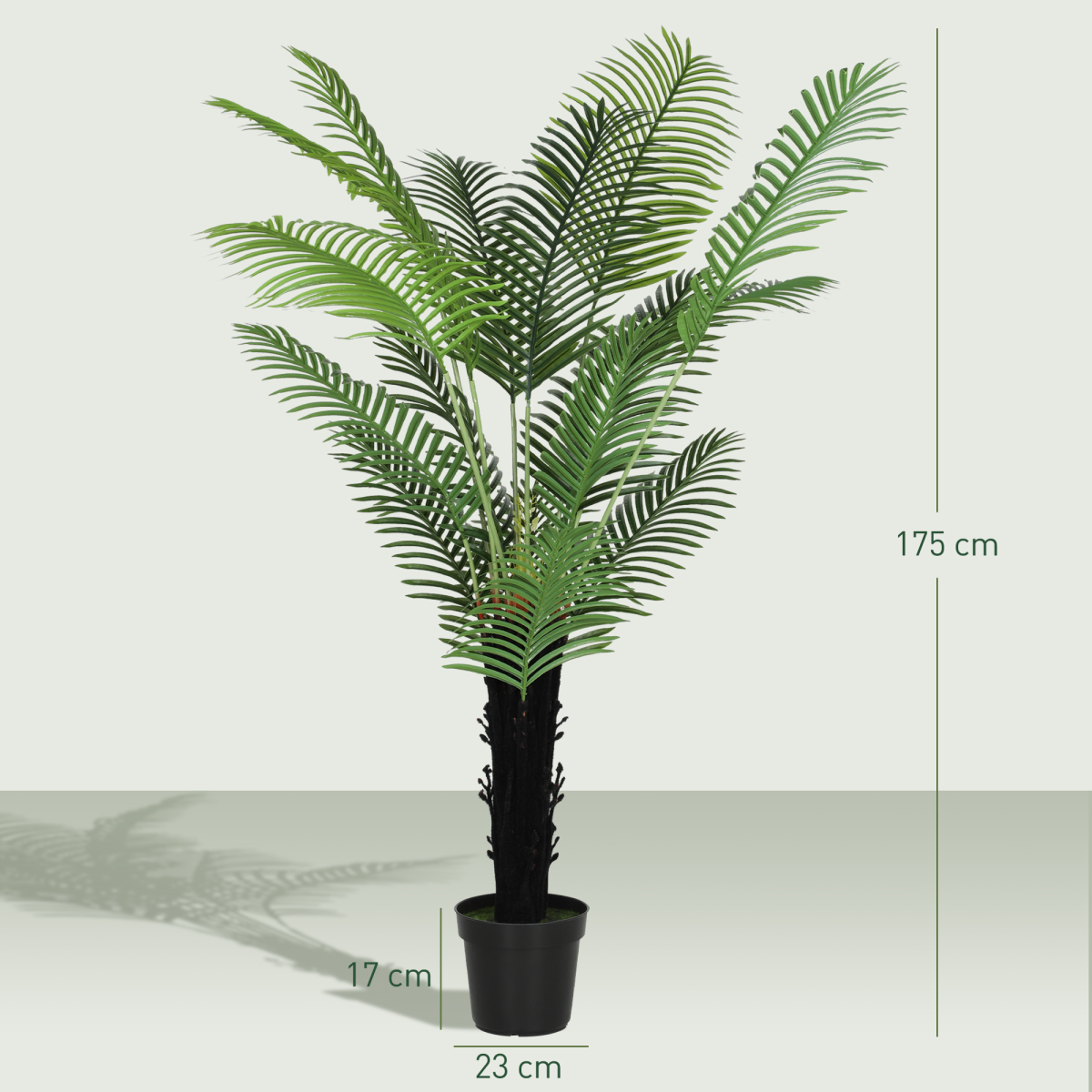 Artificial Areca Palm Tree in Weighted Pot, 120cm – Lifelike Indoor Faux Plant for Home & Office Decor, Green