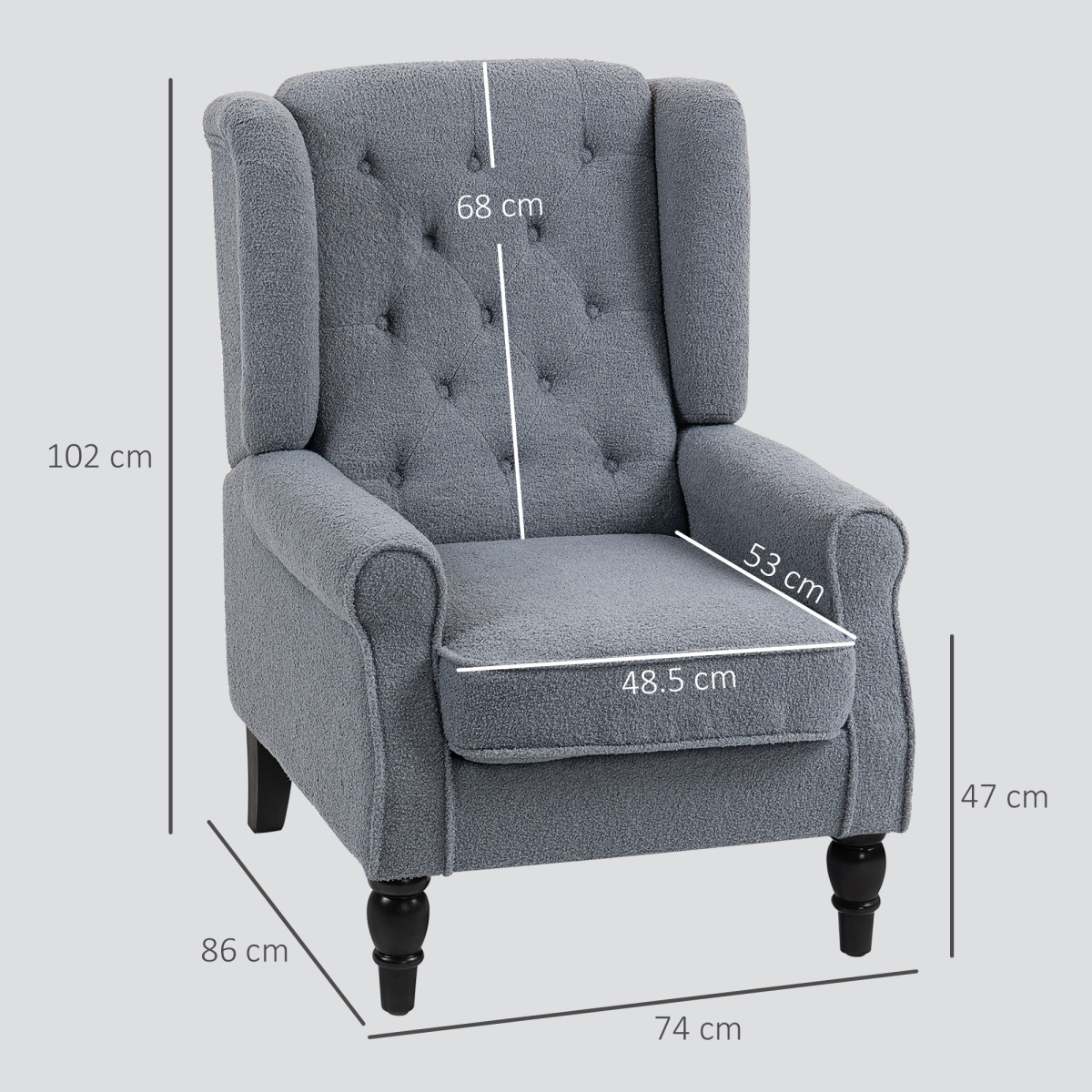 HOMCOM armchair side angle view