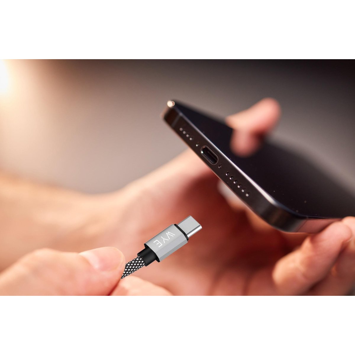 WYEFLOW USB-C to USB-C Magnetic 100W Ultra Fast Charging & Data Cable – Braided, 1m, Black