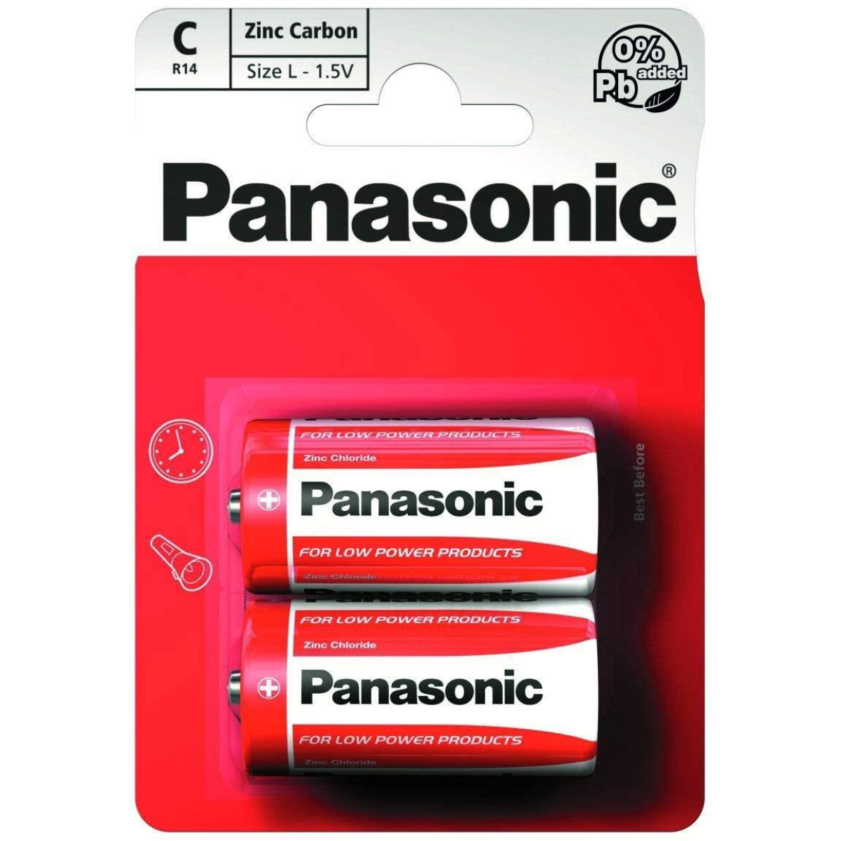 Panasonic Zinc C Size Batteries, 12 Pack – High Energy Power for High Drain Devices