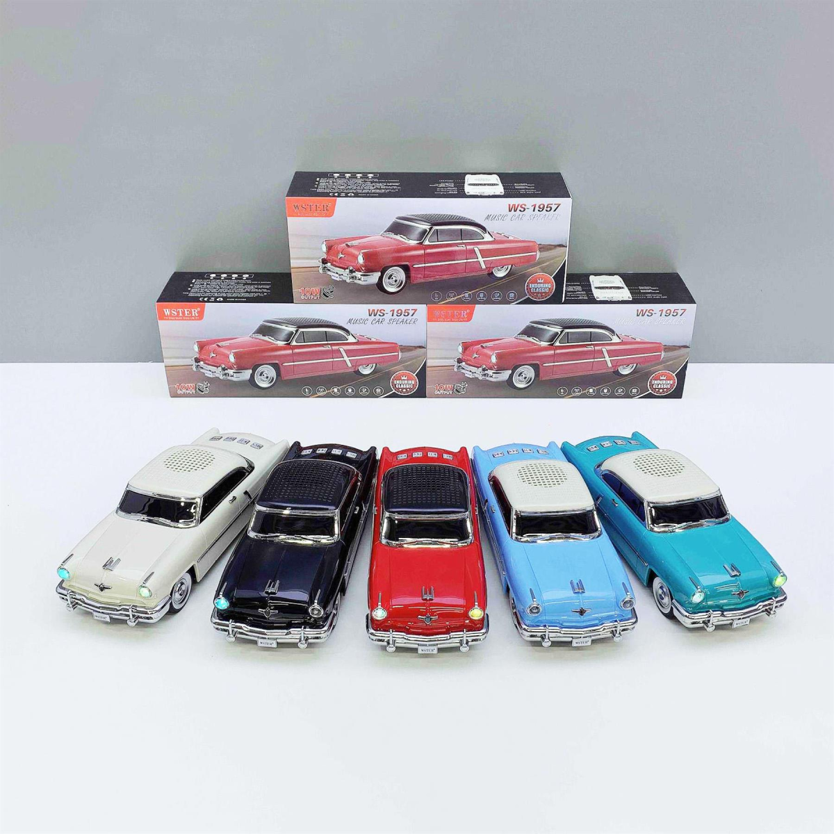 WSTER WS-1957 Wireless Bluetooth Car Speaker with TF, USB & FM Radio – Portable, Emerald