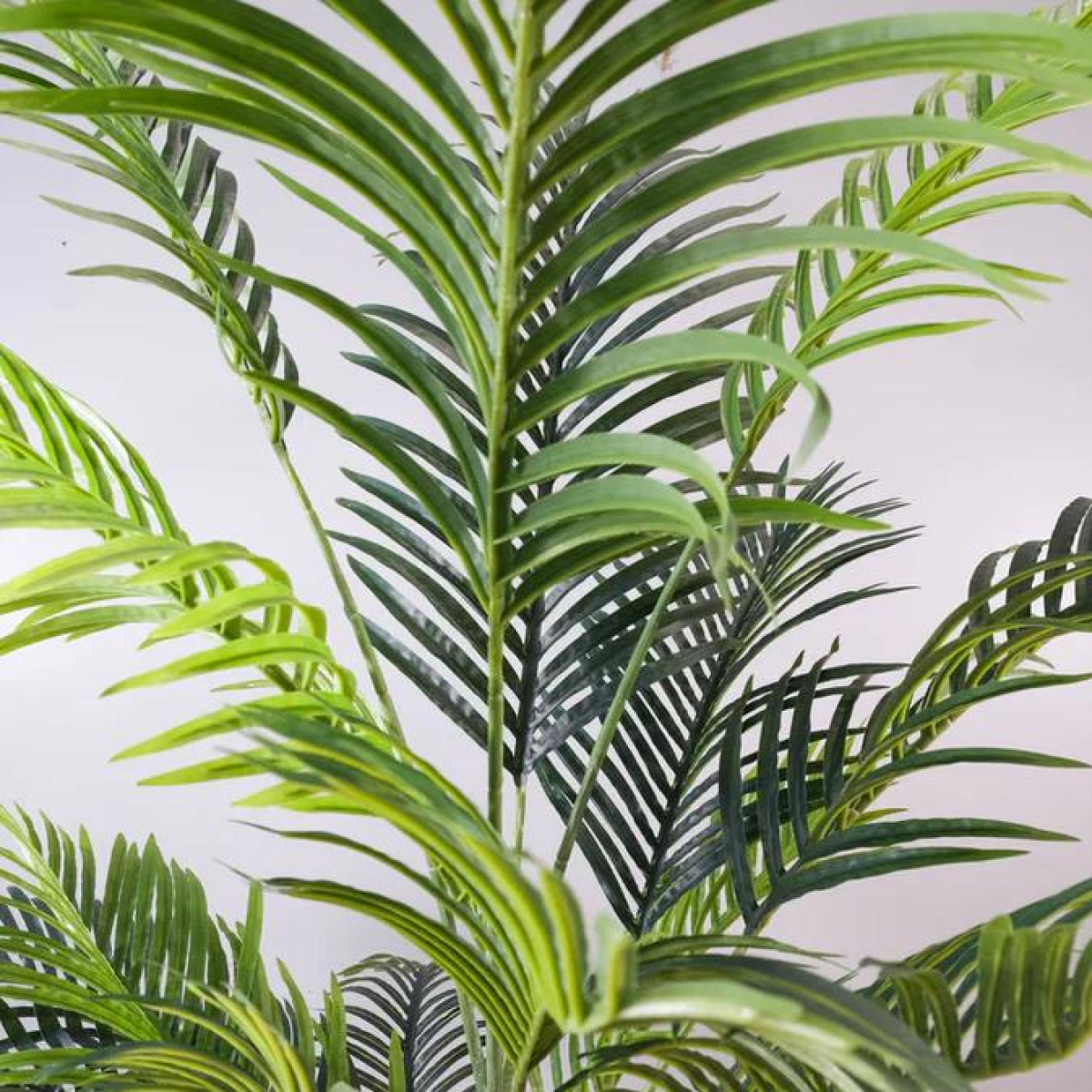 Artificial Palm Tree with 15 Leaves in White Pot, 160cm – Tall Tropical Greenery for Home & Office