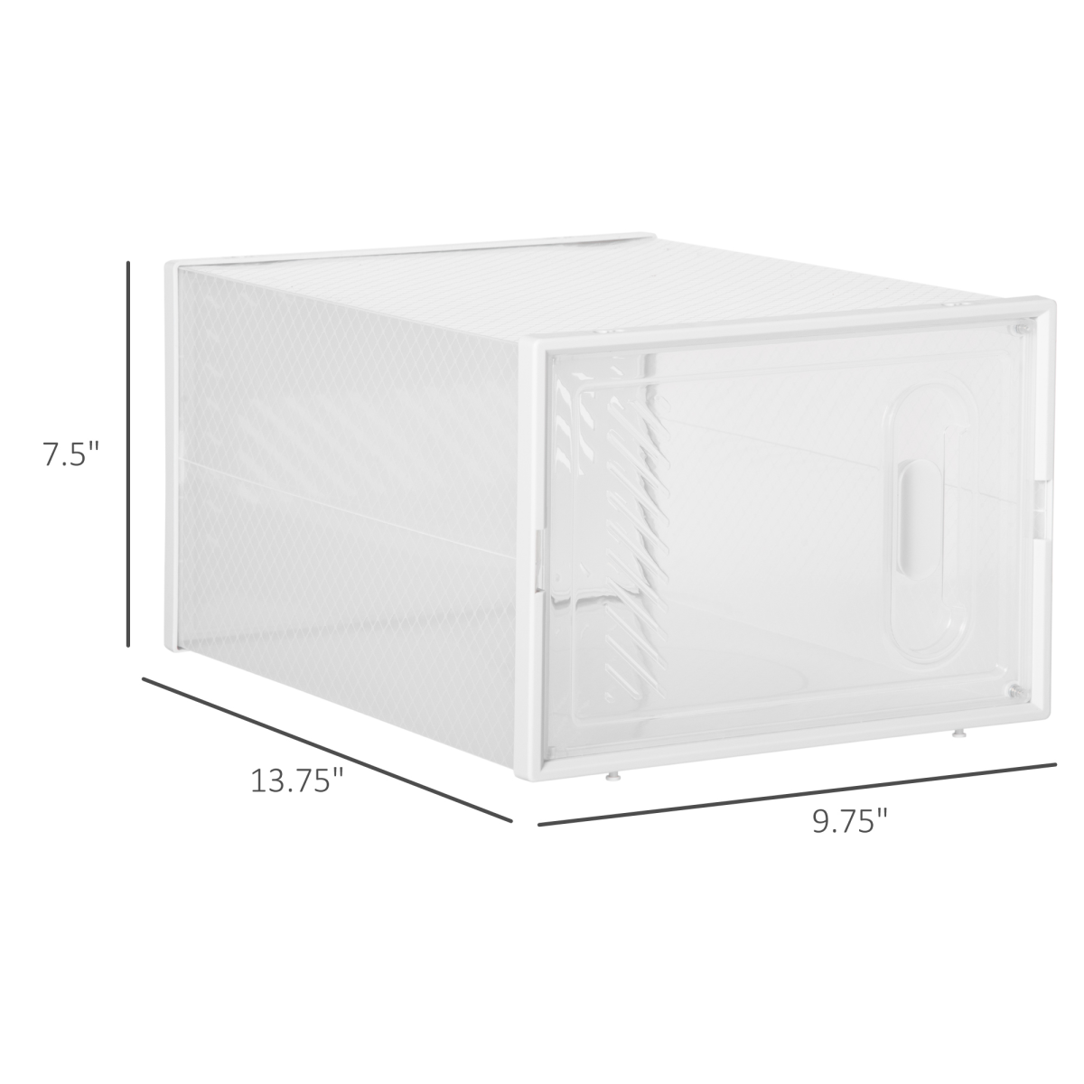 Stackable Shoe Storage Boxes, Set of 18 Clear Plastic Shoe Organisers with Magnetic Doors – Clear & White