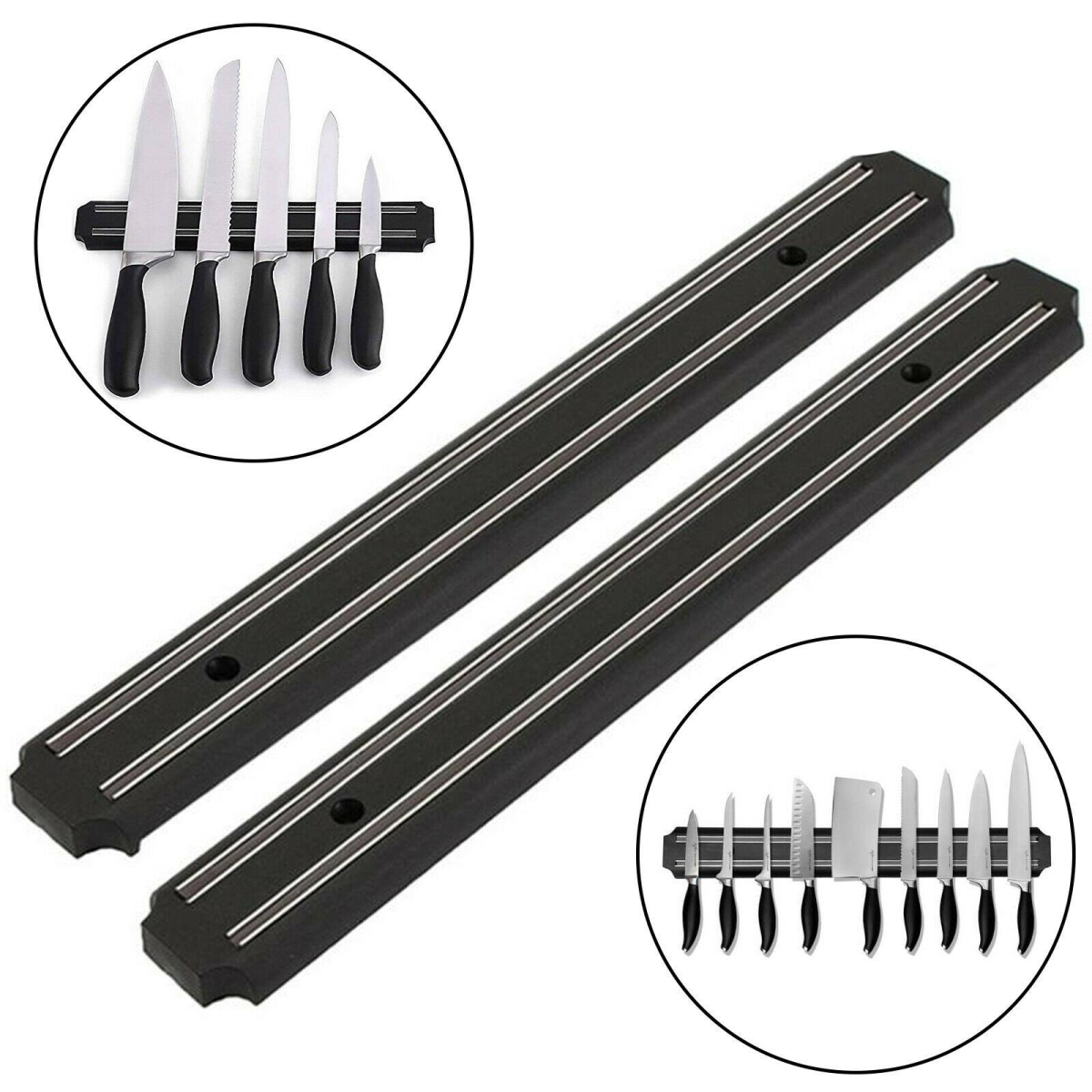 Wall-Mounted Magnetic Knife Holder Bar, 3 x 55 cm – Powerful Magnet Kitchen Knife & Tool Storage