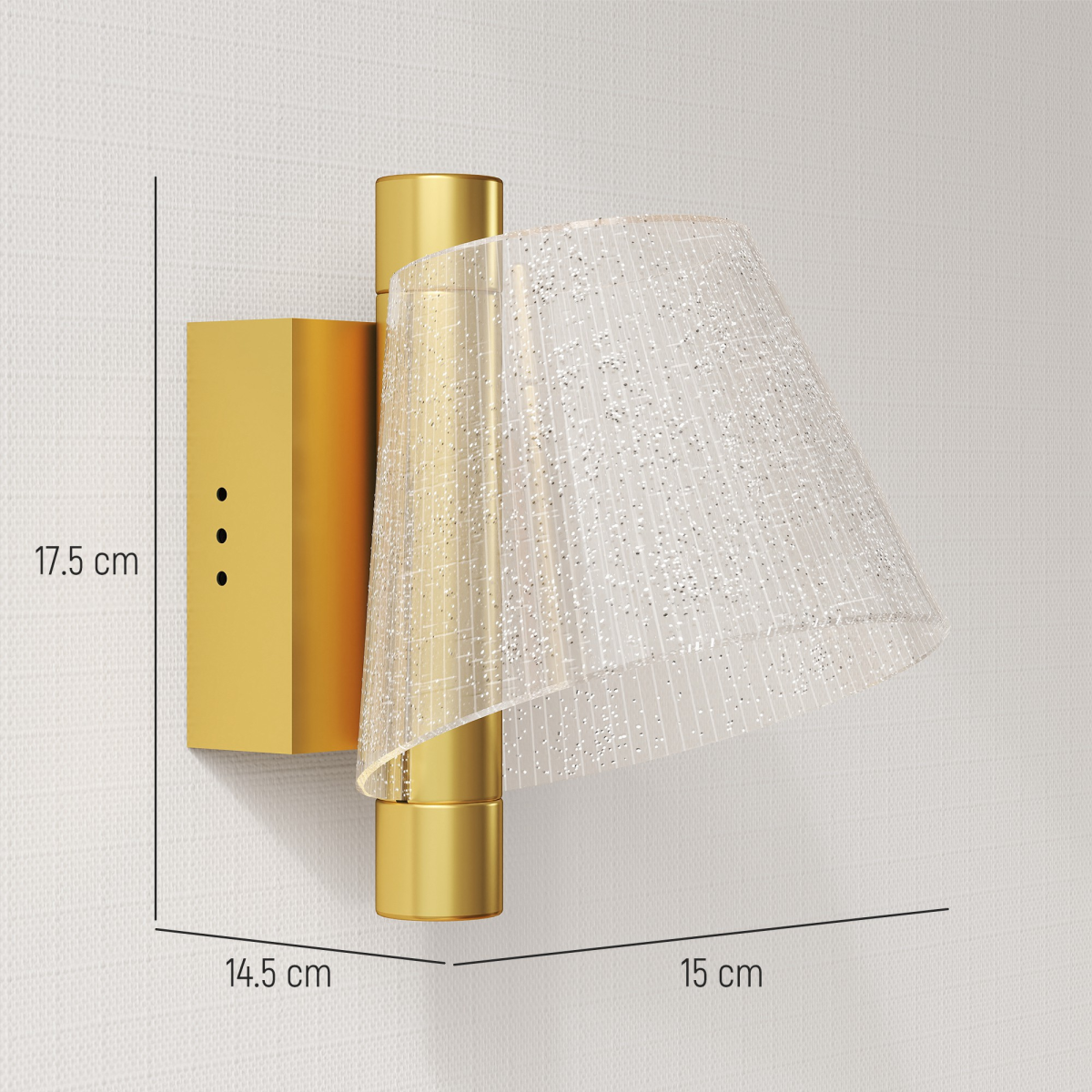 Modern Gold LED Outdoor Wall Lights, Set of 2 – Waterproof IP65 Sconces with 3 Colour Temperatures