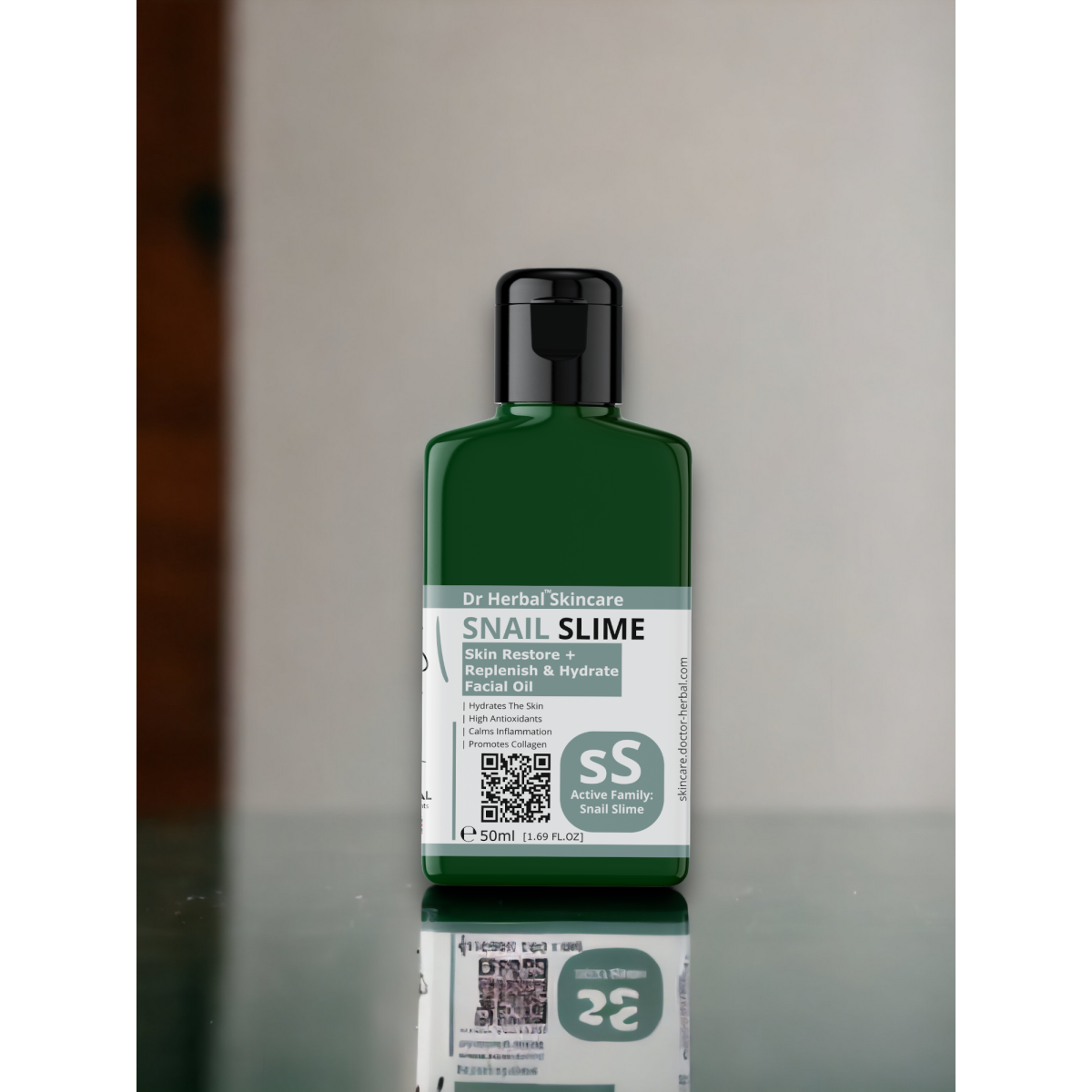 DR HERBAL Facial Oil 50ml with Snail Slime, Marine Extracts and Vitamin E – Glow and Smoothness