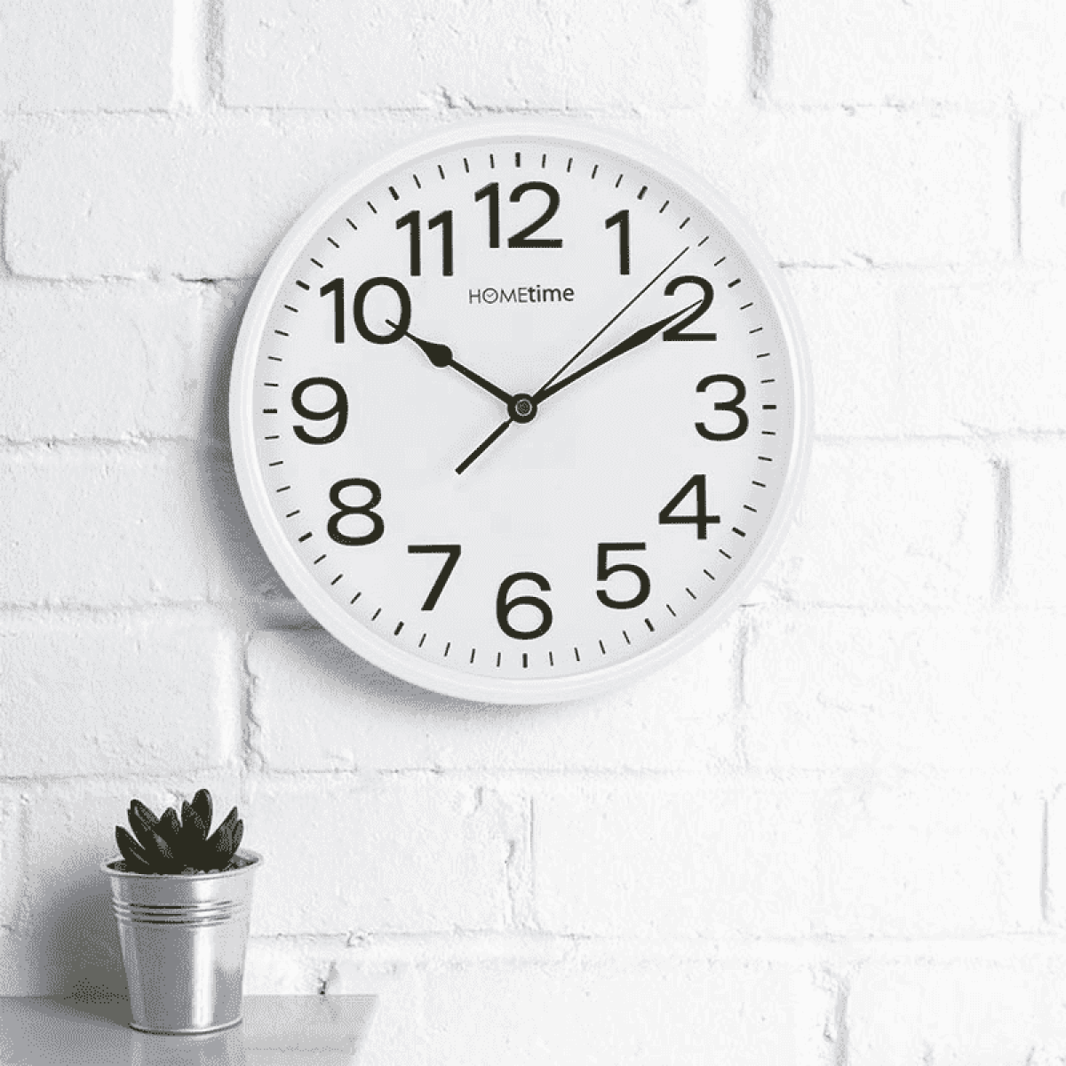 Hometime 10" Wall Clock with Sweep – White
