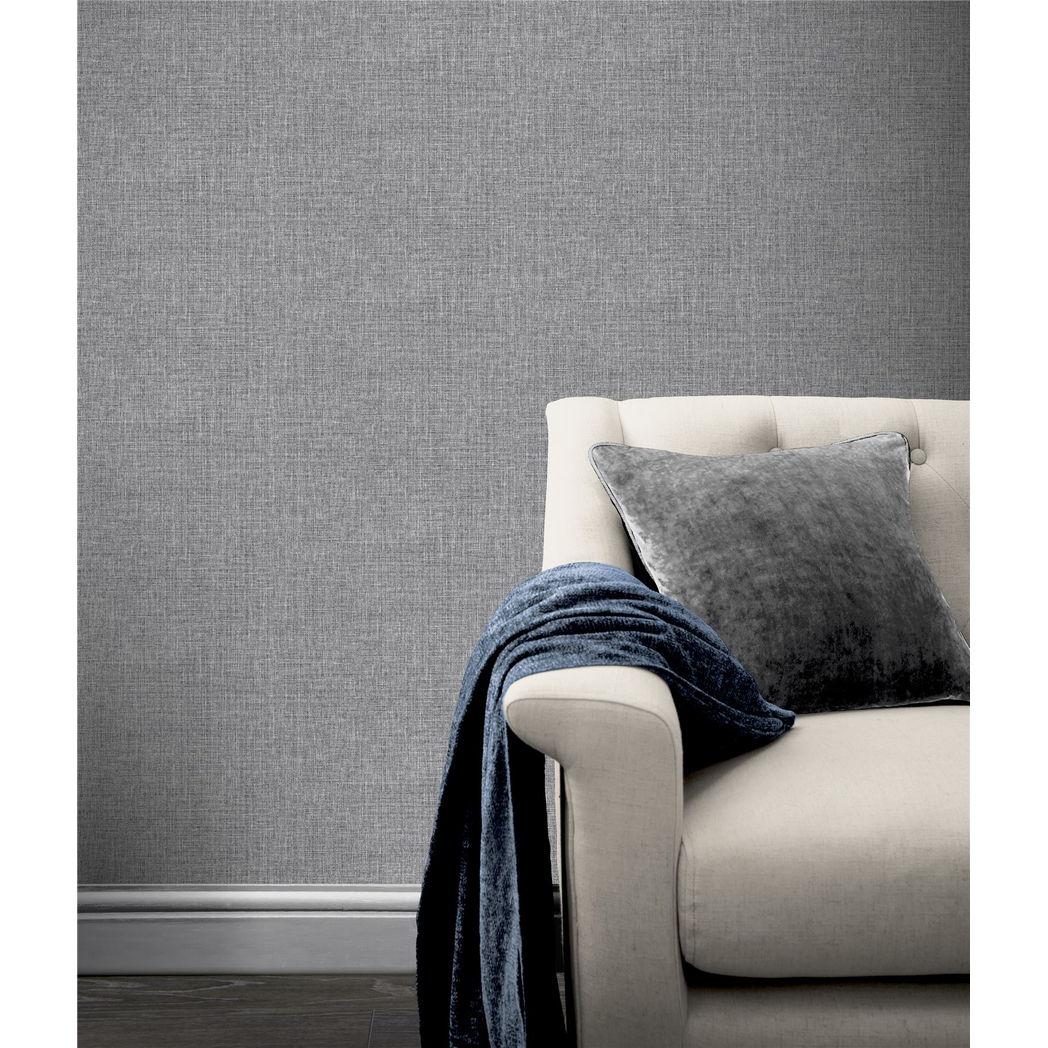 Arthouse Country Plain Heavyweight Vinyl Wallpaper – Strippable, Hardwearing Charcoal with Metallic Shimmer
