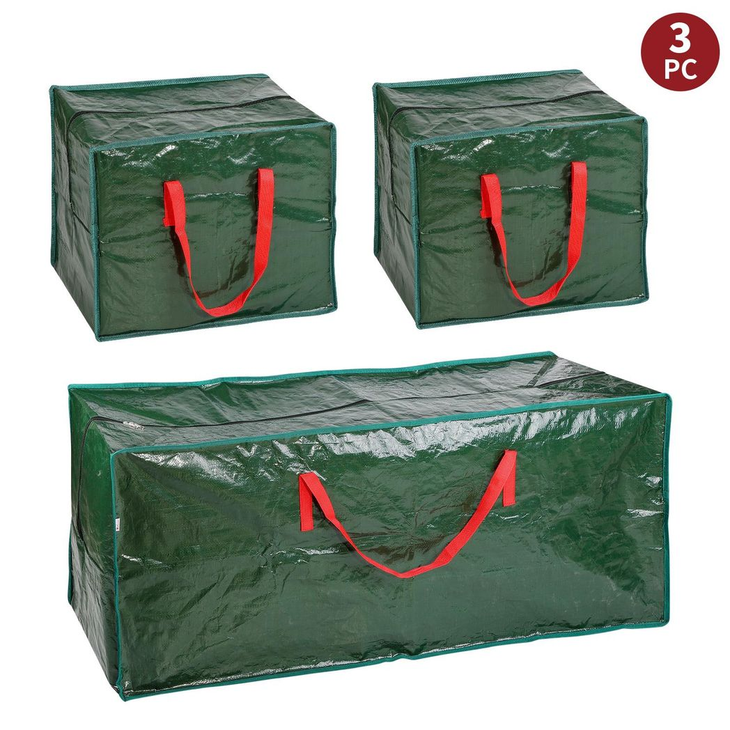 Vinsani 3 Piece Christmas Tree Storage Bags for Trees up to 7ft – Water-Resistant, Dust-Proof with Zip Closure