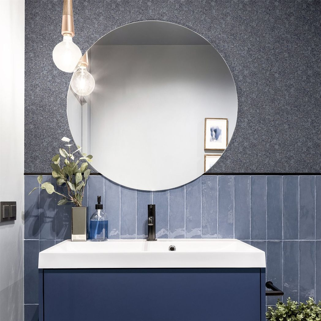 Arthouse Quartz Textured Heavyweight Vinyl Wallpaper with Beaded Glitter – Feature Wall or Full Room, Navy