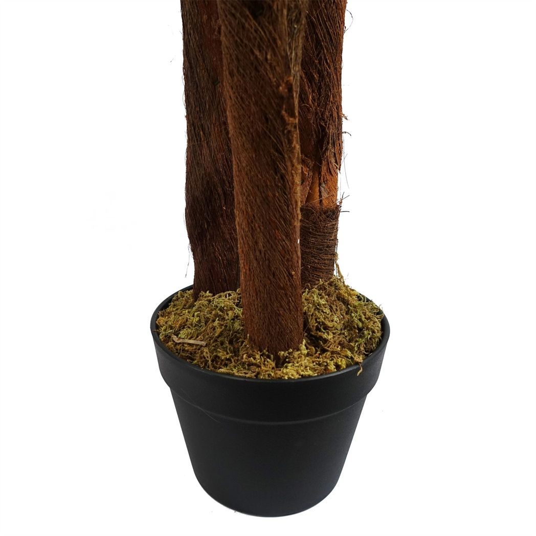 150cm Large Artificial Palm Tree with Natural Covered Trunk – Realistic Faux Plant, Weighted Black Pot