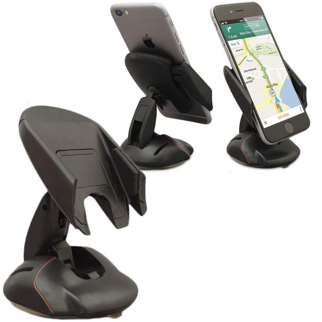 Aquarius Universal Beetle Car Phone Mount with Rotating Clamp – Dashboard & Windscreen Holder, Silicone Suction