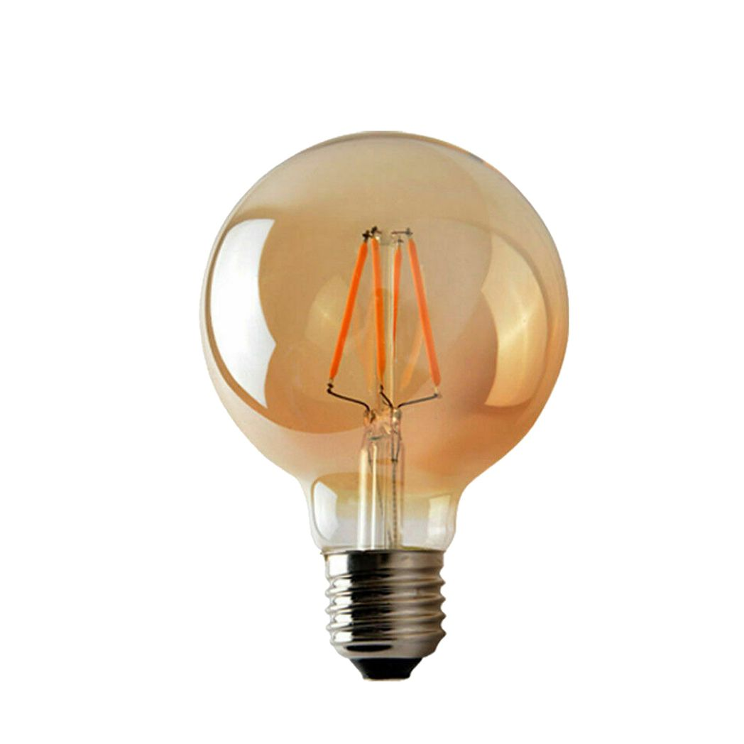 LEDSONE G95 E27 4W Dimmable LED Filament Bulb – Edison Style Vintage Amber, 2700K Warm White
