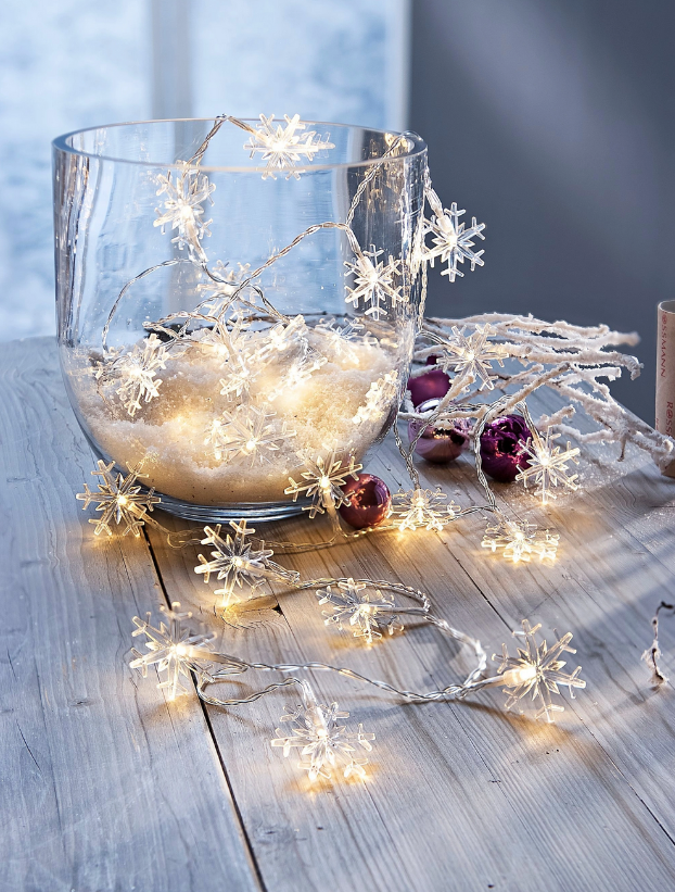 Avilo Snowflakes String Lights, Set of 20 – Versatile Christmas Fairy Lights for Home Decor