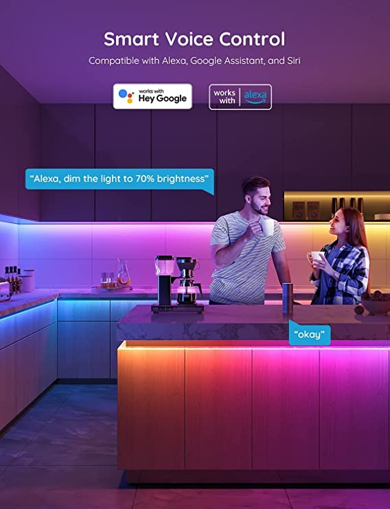 Govee RGBIC LED Strip Lights, 10m with Wi-Fi & Bluetooth Control – Colourful Room Lighting