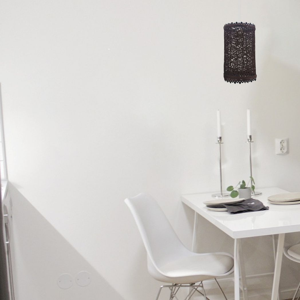 Rattan-Style Barrel Cage Easy Fit Lamp Shade