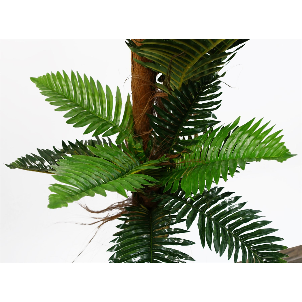 150cm Large Artificial Palm Tree with Natural Covered Trunk – Realistic Faux Plant, Weighted Black Pot