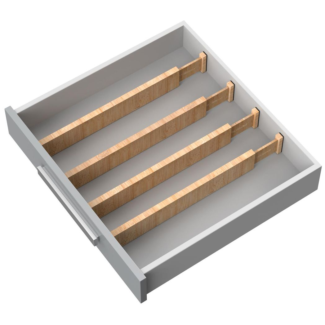 VINSANI Adjustable Bamboo Drawer Dividers – Spring-Loaded Organisers for Utensils, Tools & Clothes