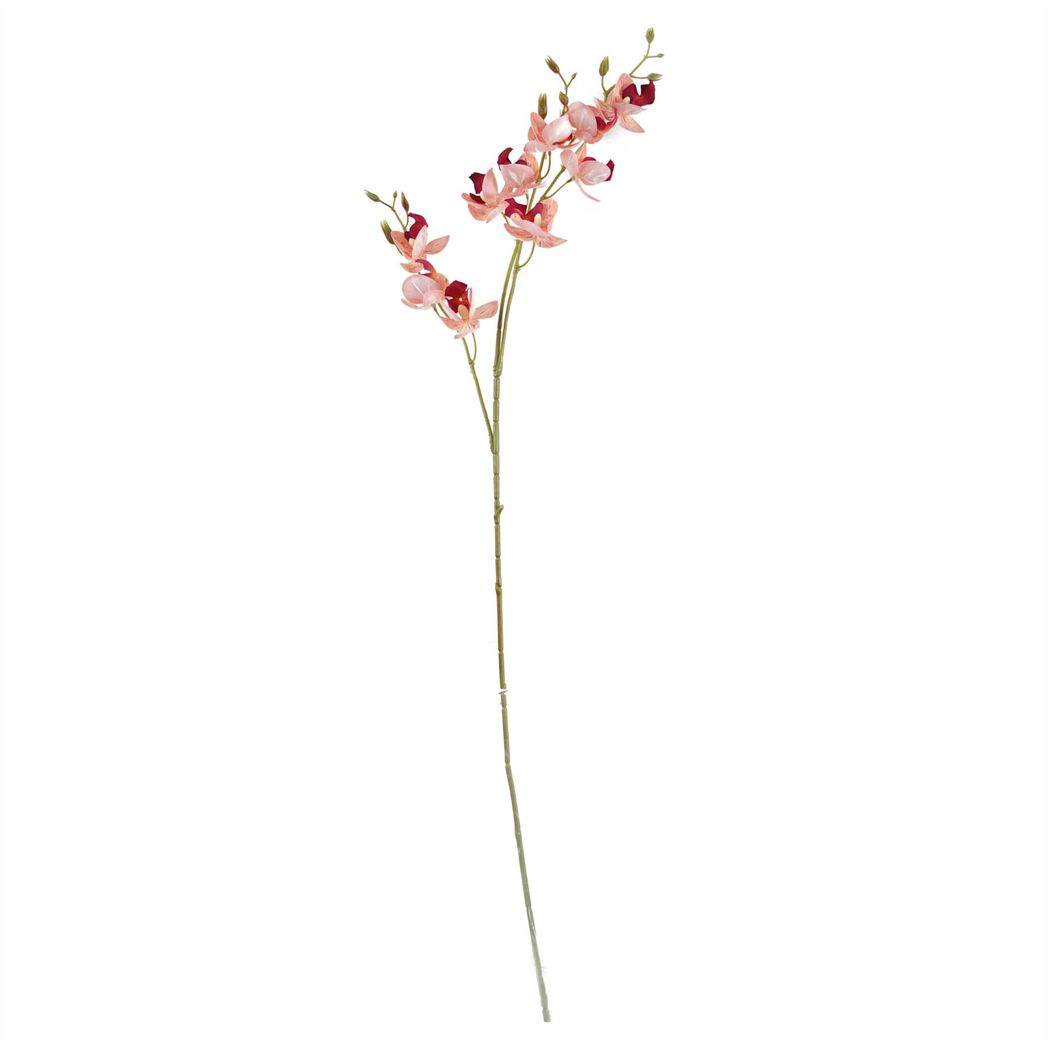 Leaf Pack of 6 Pink Artificial Mini Orchid Stems, 80cm – Wired Faux Flowers for Arrangements