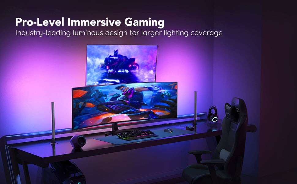 Govee RGBIC Gaming Light Bars – Evangelion-Inspired, Smart Dial Control, 62 Scene Modes & Music Sync