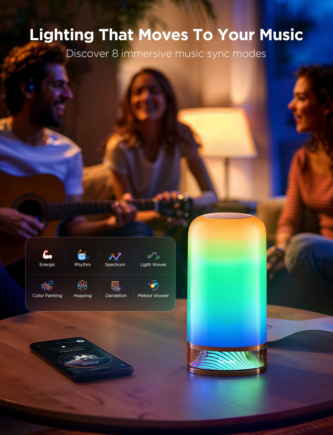 Govee Aura Smart RGB LED Table Lamp with App Control, 16 Million Colours & 60+ Scenes – Mood Lighting