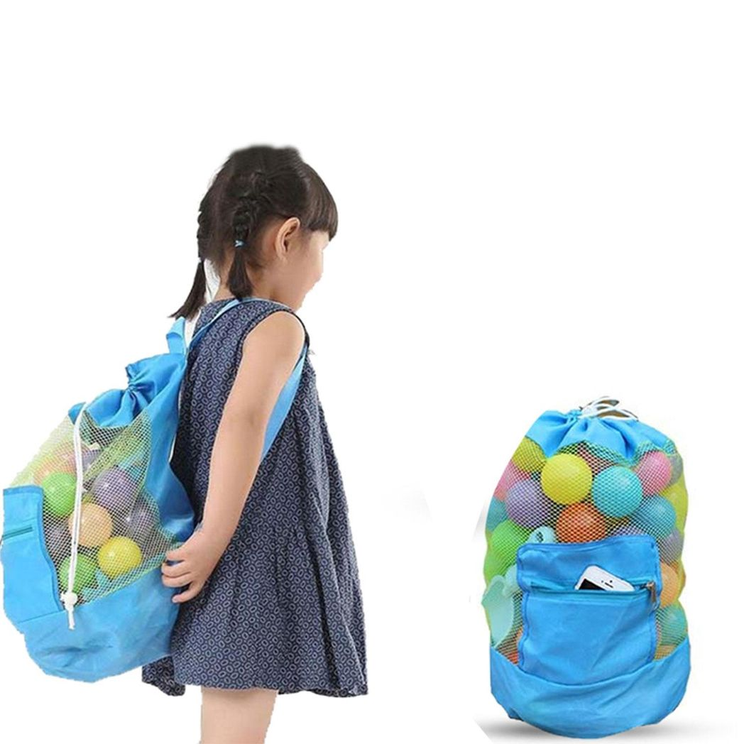 Doodle Foldable Toy Storage Bag and Play Mat with Drawstring – Kids Toy Organiser, Blue