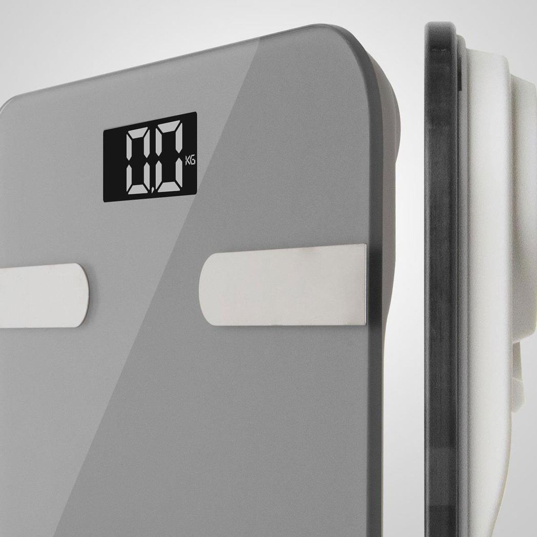 Aquarius 16 in 1 Bluetooth Smart Body Analysis Scale with AIFit App – Digital Bathroom Scale, Silver