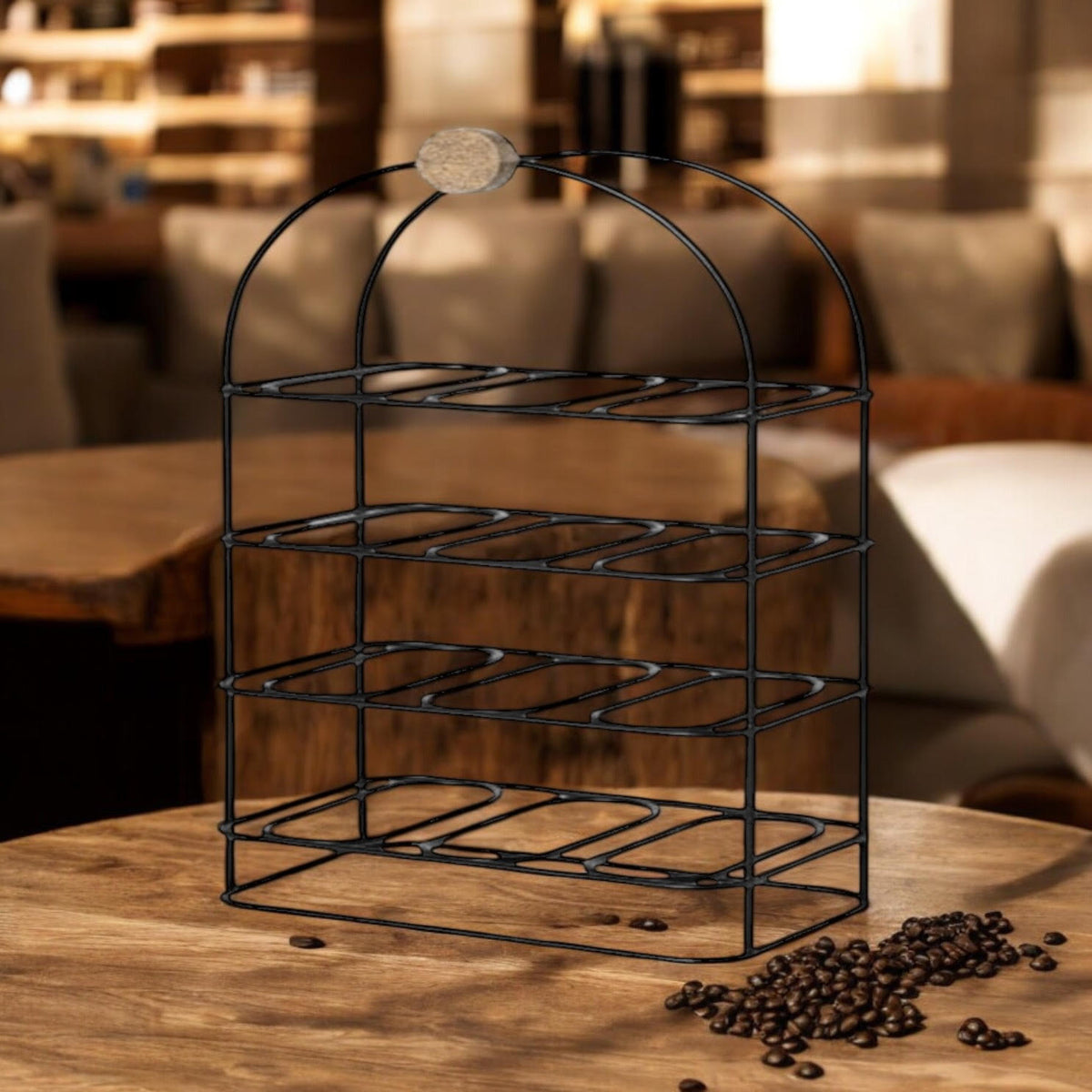 Cast Iron Freestanding Wine Rack, 25 Inch – Decorative Wine Storage for Kitchens, Dining Rooms and Bars, Black