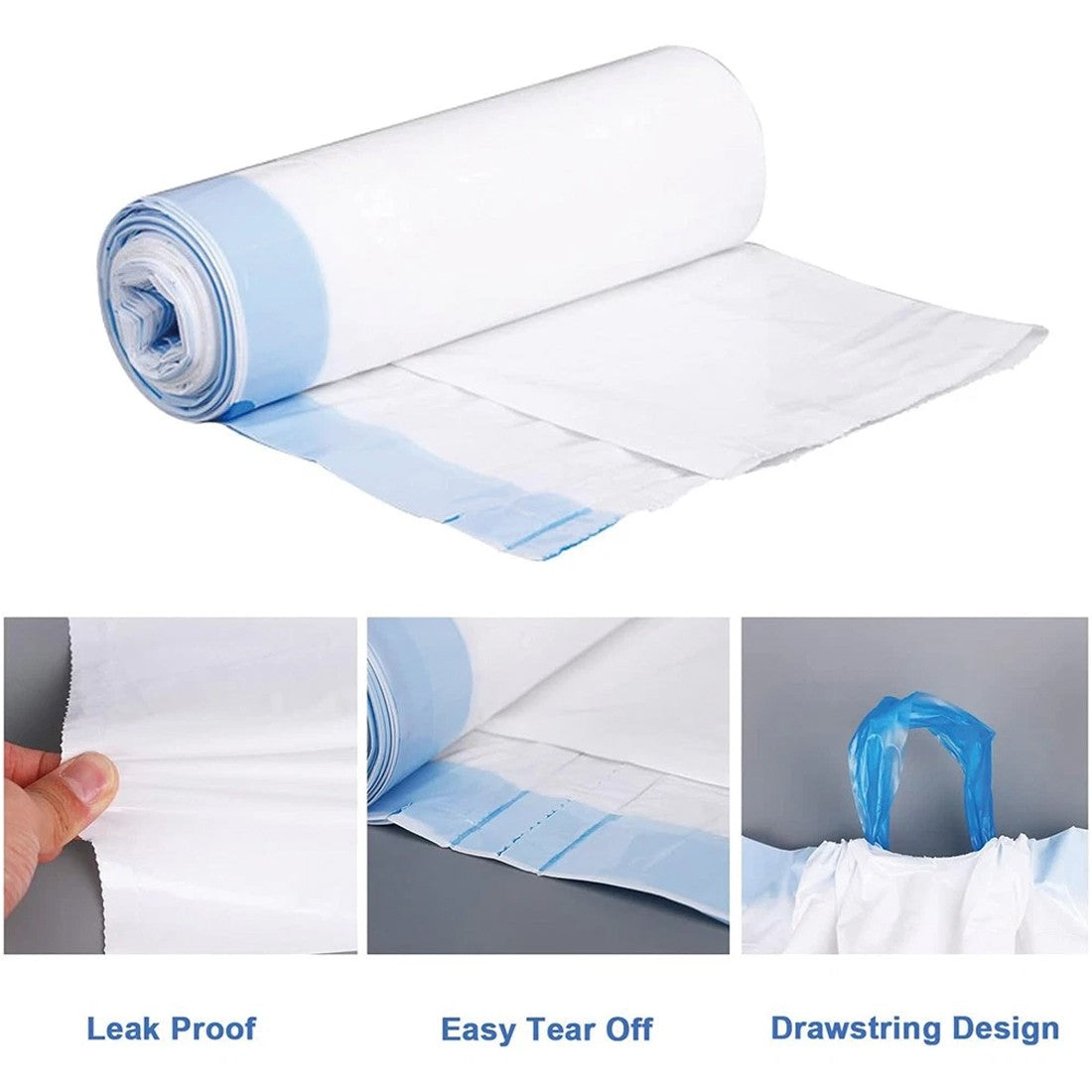 Pack of 160 Commode Liners with Absorbent Pads – Odourless Disposable Toilet Bags, Universal Fit, 53 x 40cm