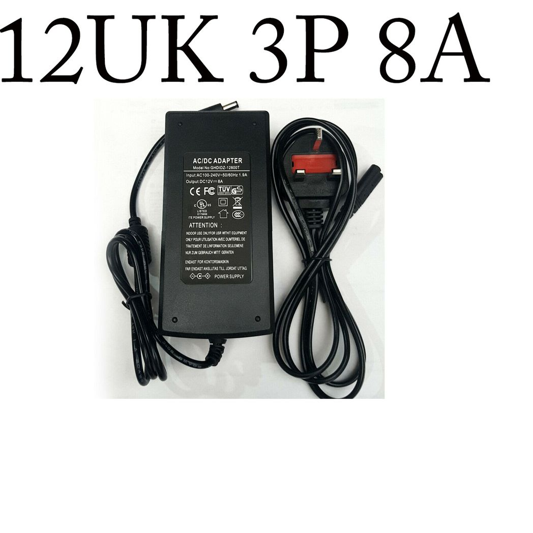 LEDSON Universal Power Adapter AC 100-240V to DC 12V – UK Plug Switching Power Supply for LED Strips