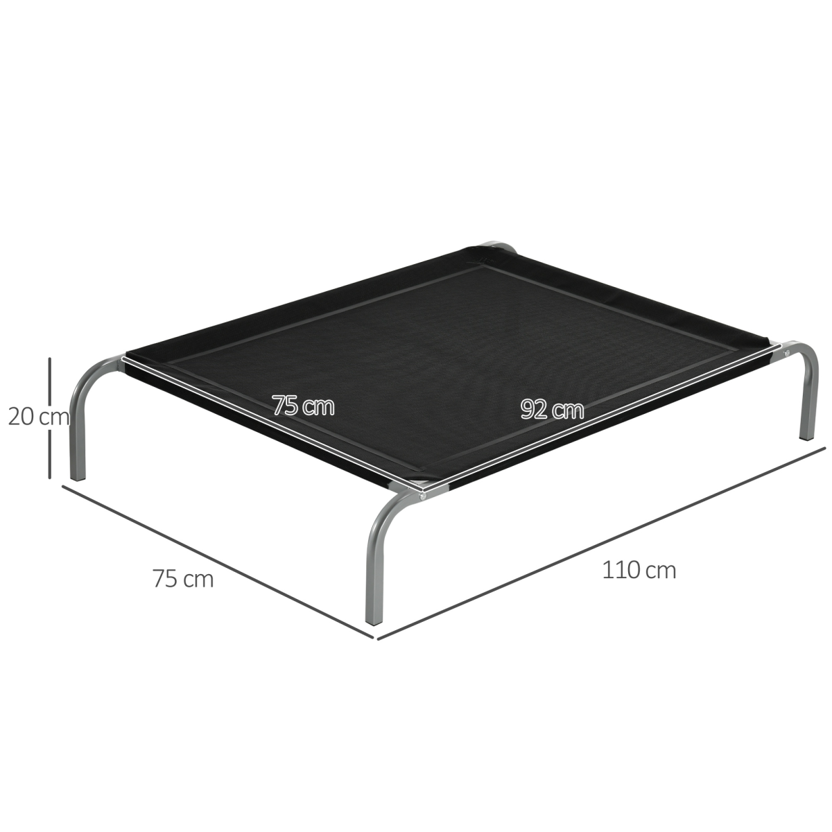 Pawhut Elevated Cooling Dog Bed with Breathable Mesh & Non-slip Pads – Raised Steel Frame for Large Dogs