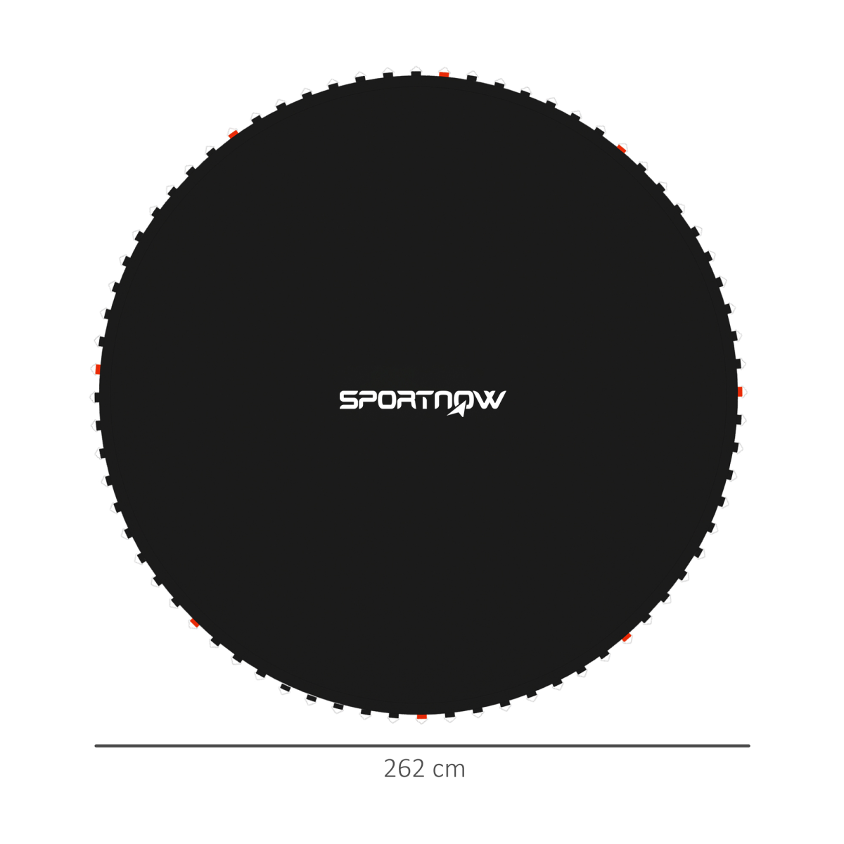 SPORTNOW Trampoline Mat with 54 V-Hooks – UV-Protected Jumping Mat for 10ft Round Trampoline, Black