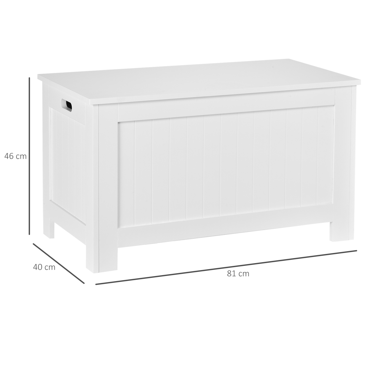 HOMCOM Large Toy Chest Storage Box with Lid & Safety Hinges – Kids Bedroom and Playroom Storage, White