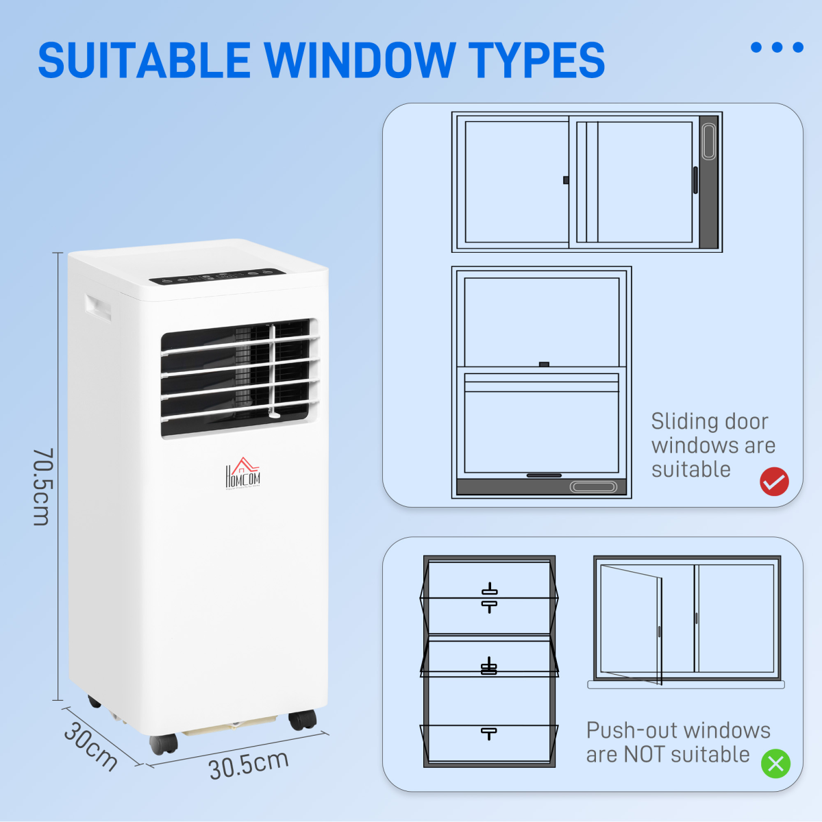 HOMCOM Portable Mobile Air Conditioner with Remote, Cooling & Fan Modes, 650W – Bedroom Cooling, White