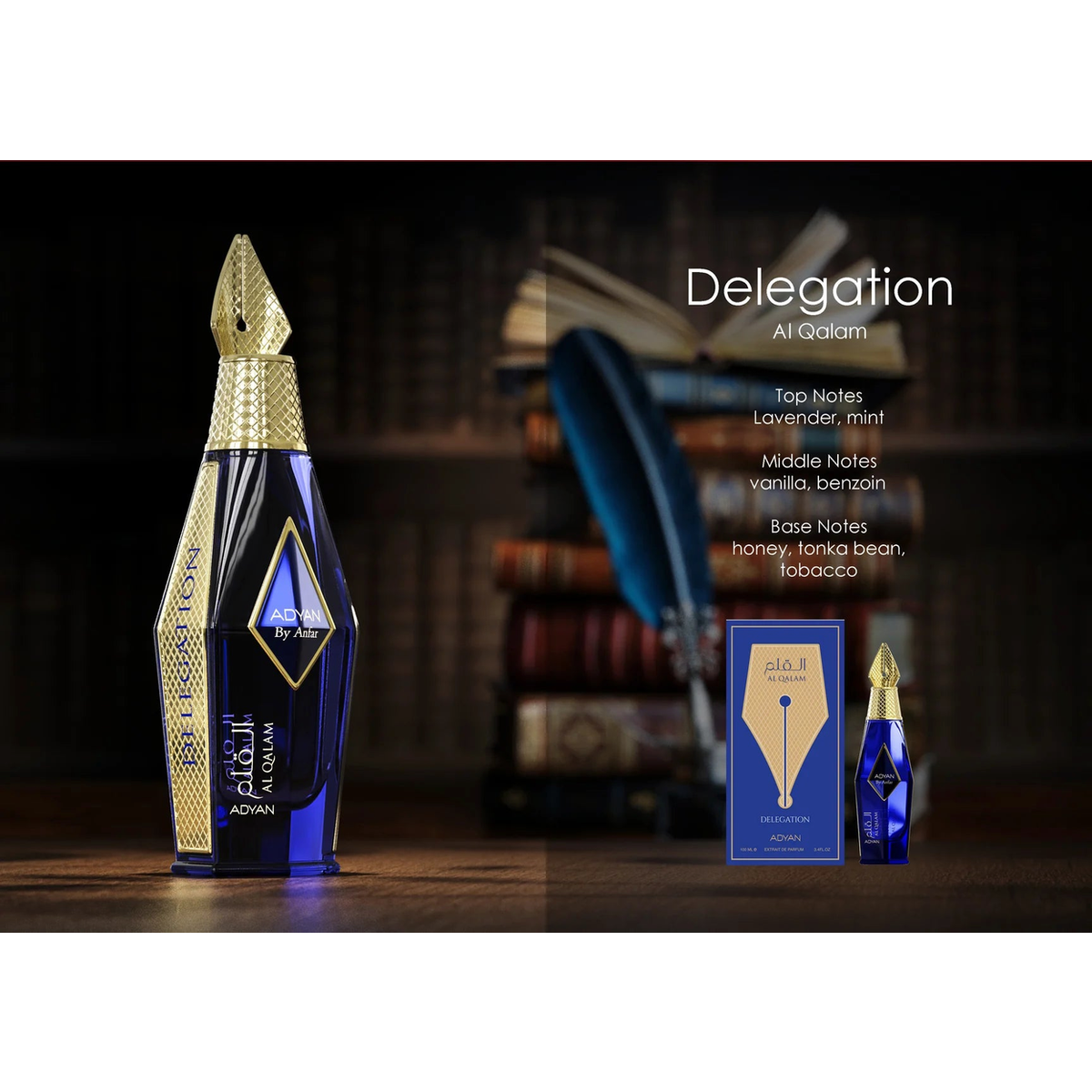 Adyan Al Qalam Delegation - Extrait de Parfum 100ml β Gourmand, Aromatic Fragrance for Men