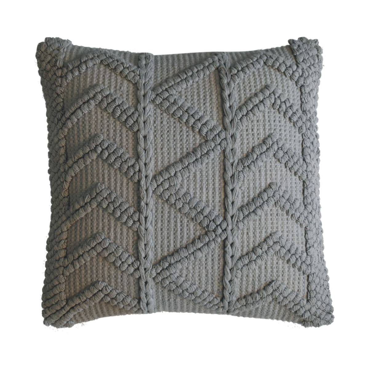 Artisan Furniture Alda Zig-Zag Cushions, Set of 2 – Plump Scatter Cushions for Sofa & Bedroom, Grey