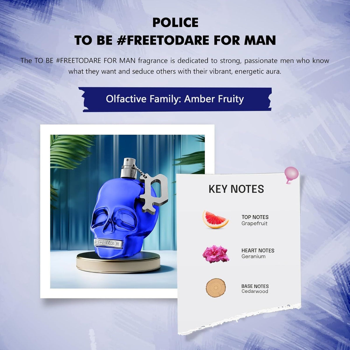 Police To Be Freetodare Man Eau de Toilette Spray 40ml β Fresh & Citrus, Amber & Oriental Fragrance for Men