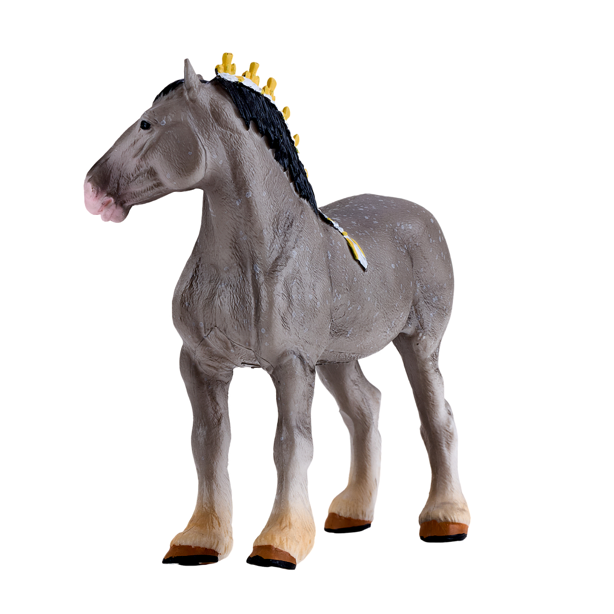 Mojo Fun Shire Horse Toy Figurine, Dapple Grey – Hand-Painted Horse Model