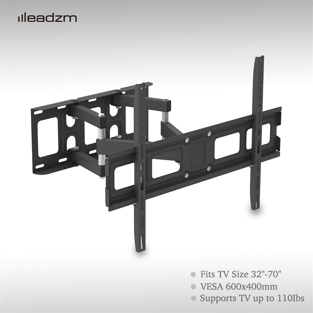 LEADZM TMDS-101 Double Pendulum TV Wall Mount for 32-70 Inch TVs with Tilt – 50kg Capacity, Black