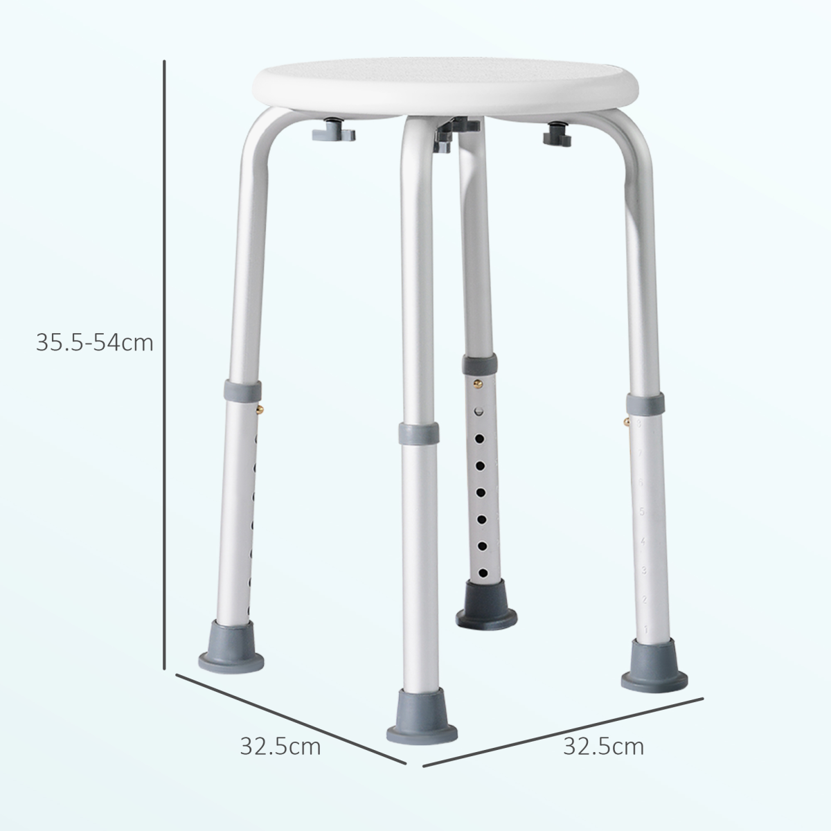 HOMCOM Adjustable Bath Chair Shower Stool with Suction Pads – Bathroom Safety Aid for the Elderly