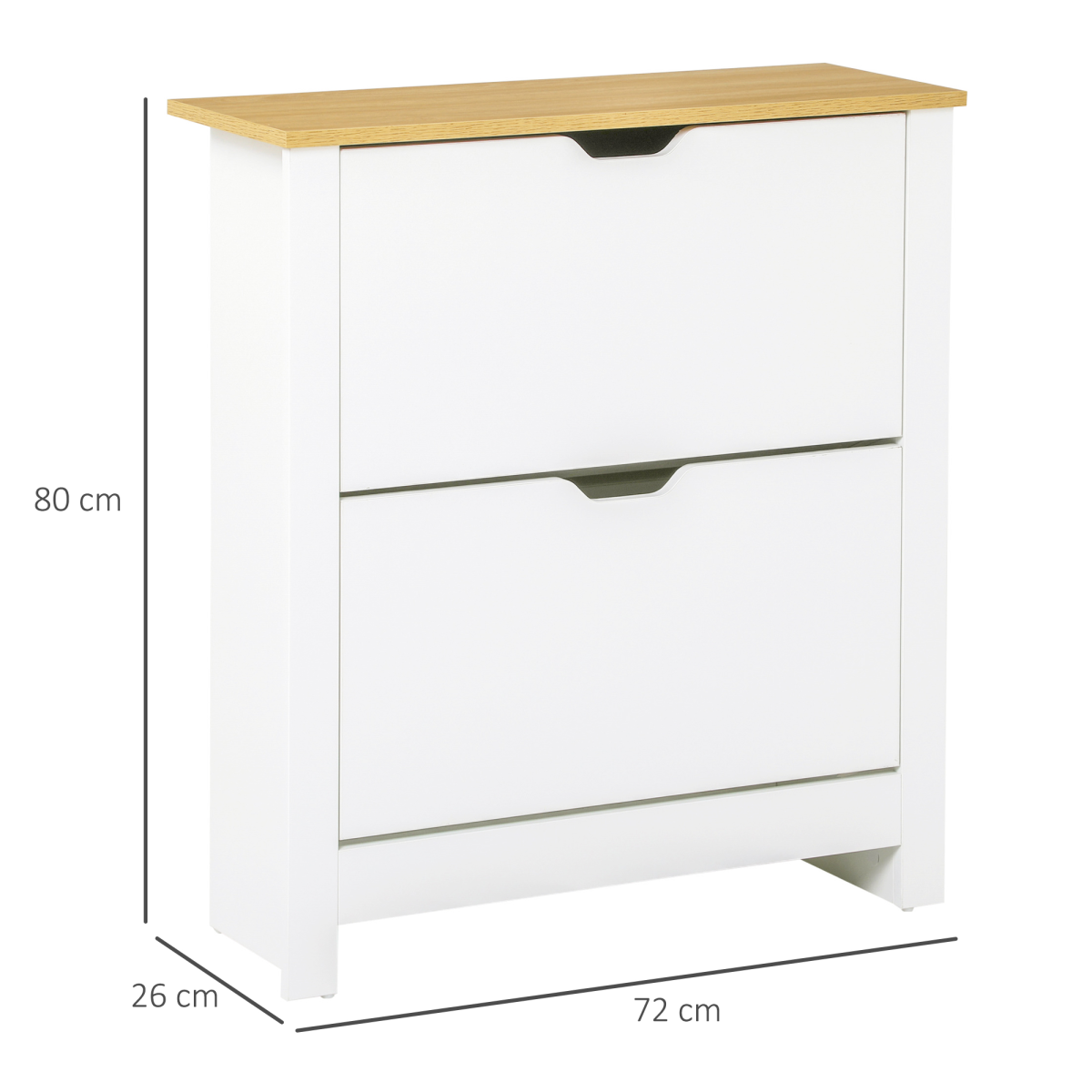 HOMCOM 12-Pair Shoe Storage Cabinet with 2 Pull-Out Drawers & 4 Shelves – Hallway Shoe Rack, White