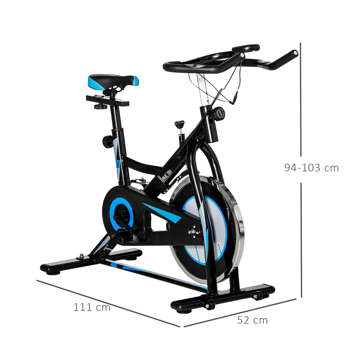 HOMCOM Indoor Cycling Exercise Bike with 8kg Flywheel, LCD Monitor & Adjustable Seat – Stationary Cardio Bike