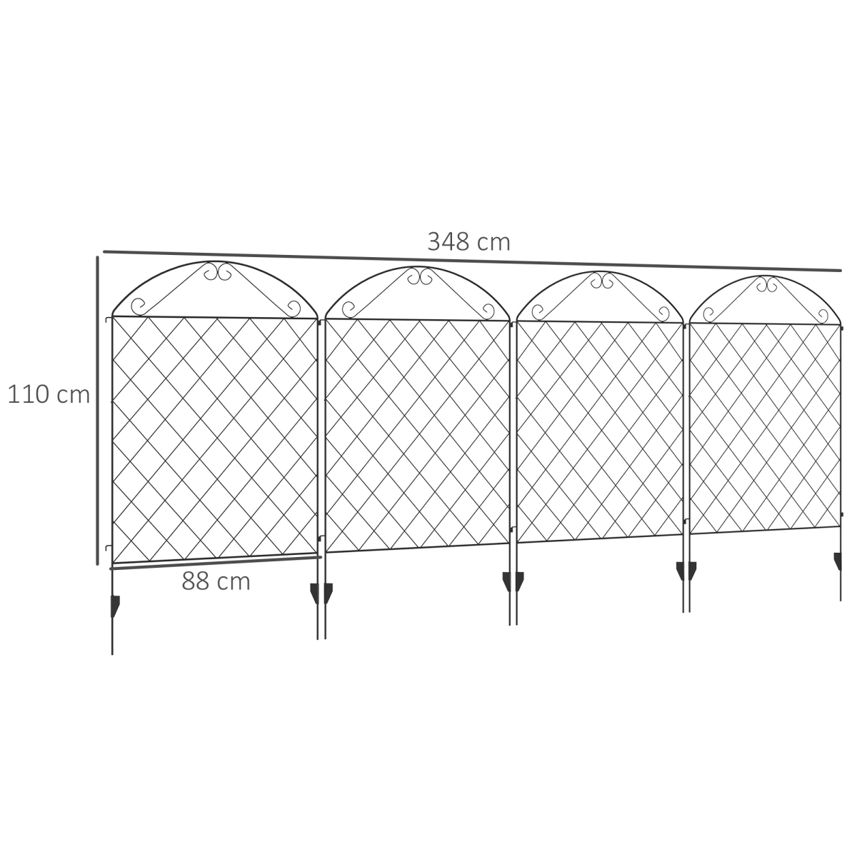 Outsunny Decorative Garden Fence Panels with Vine Pattern – Flower Bed Border Edging and Animal Barrier