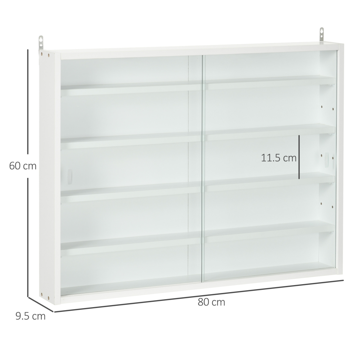 5-Tier Glass Door Display Cabinet with Adjustable Shelves – Dust-Free Collectables Storage, White