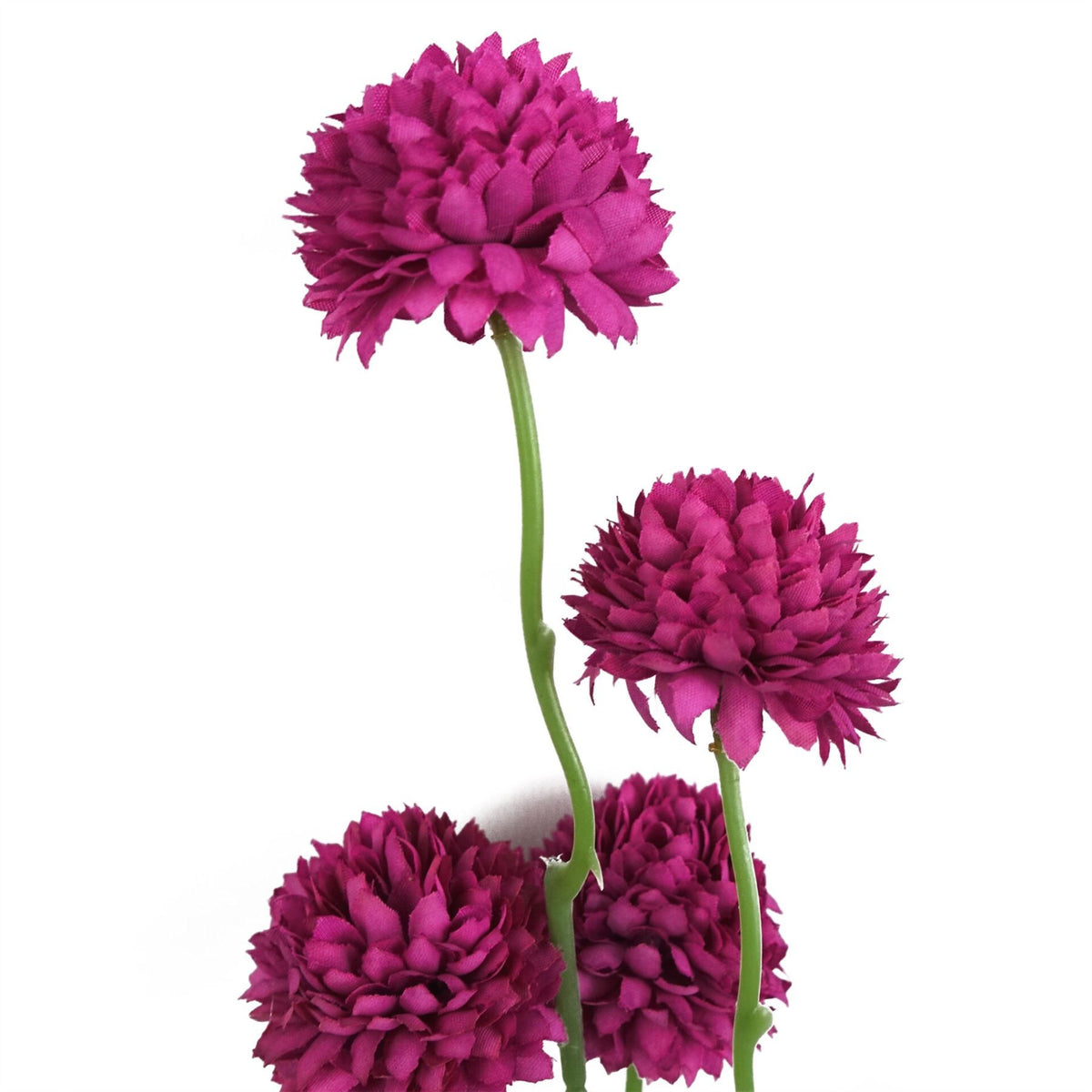 Leaf Artificial Dahlia Pompom Stems with Five Blooms & Wired Stalks, Pack of 6 – 50cm Home & Event Decor, Pink