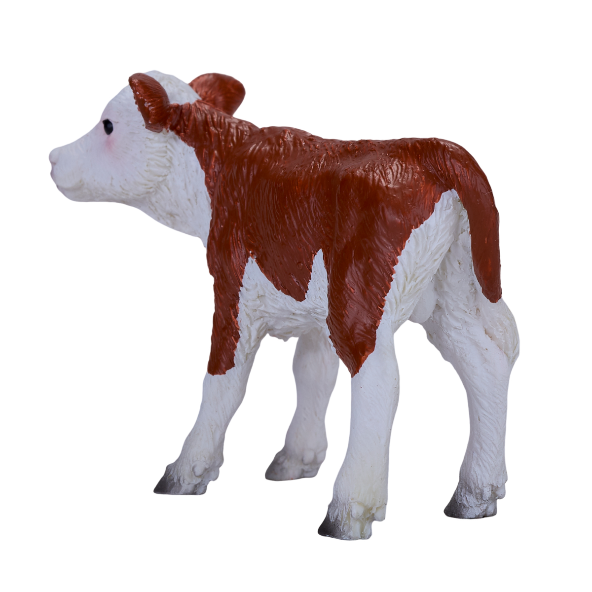 Mojo Hereford Calf Figurine – Hand-Painted Realistic Farm Animal Toy