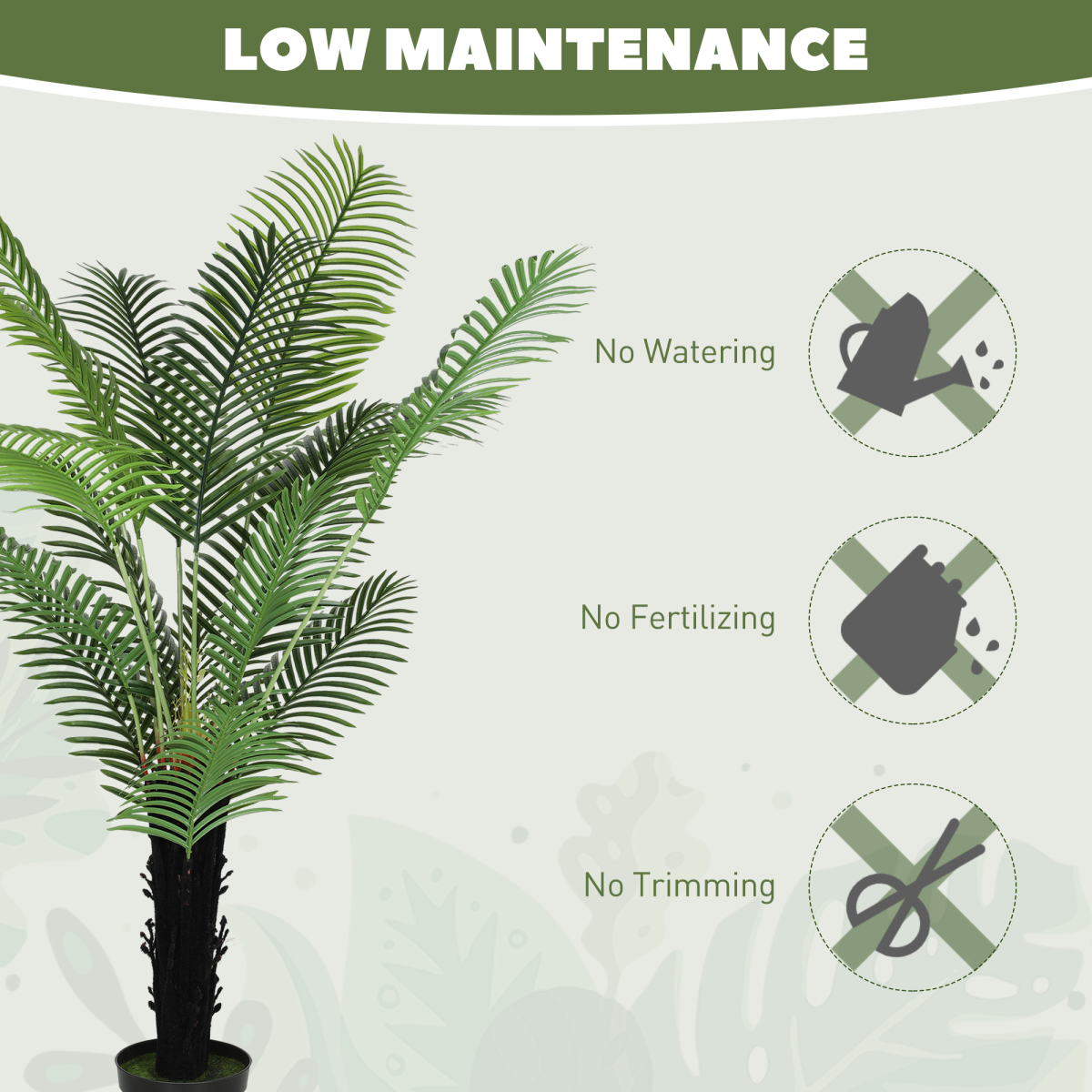 Artificial Areca Palm Tree in Weighted Pot, 120cm – Lifelike Indoor Faux Plant for Home & Office Decor, Green