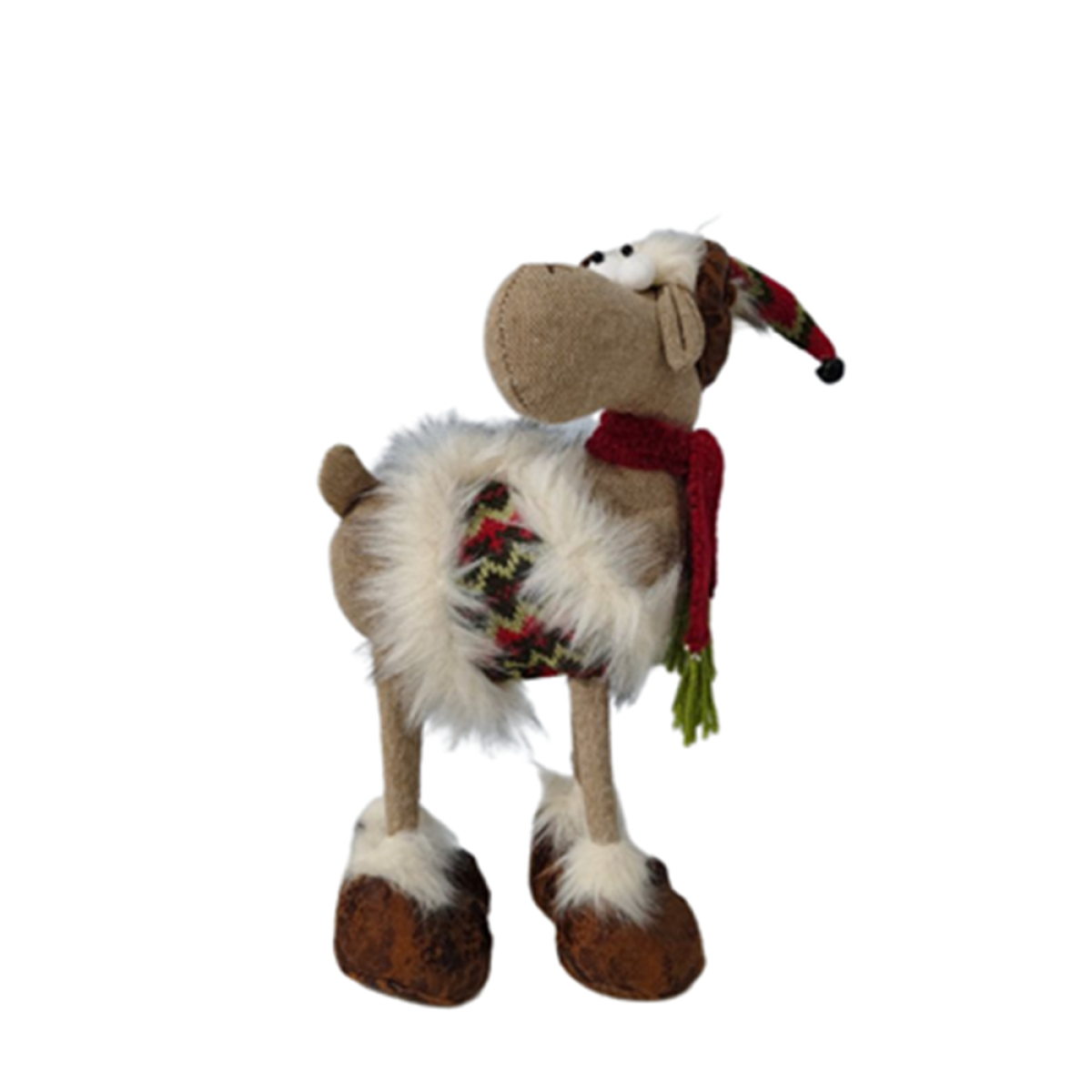 Christmas Reindeer Gnome Plush with Bell and Horns – Handmade Swedish Tomte Felt Decoration for Home and Table
