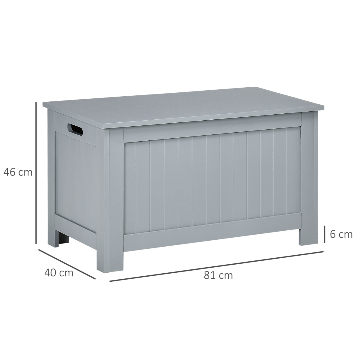 HOMCOM Large Toy Chest Storage Box with Lid & Safety Hinges – Playroom, Bedroom & Nursery Storage